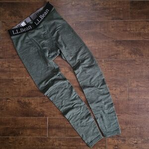 L.L.Bean Midweight Base Layer Pants Pinewood Green Size Small